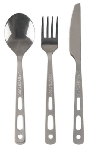 Sztućce turystyczne ze stali nierdzewnej Basic Cutlery Set Lifeventure