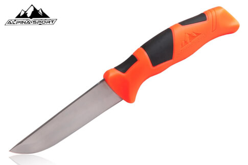 Nóż Alpina Sport Ancho z pochwą polimerową pomarańczowy