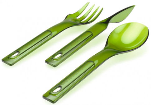 Komplet sztućców GSI outdoors STACKING CUTLERY SET zielony