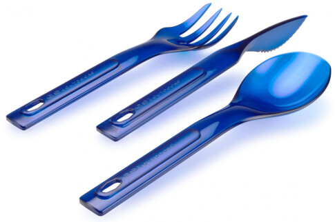 Komplet sztućców na kemping GSI outdoors STACKING CUTLERY SET niebieski