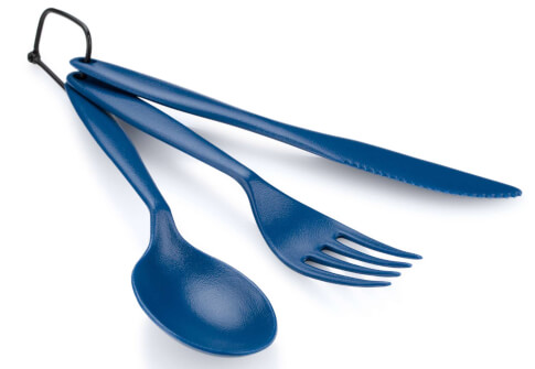 Komplet sztućców na biwak GSI outdoors TEKK CUTLERY SET niebieski