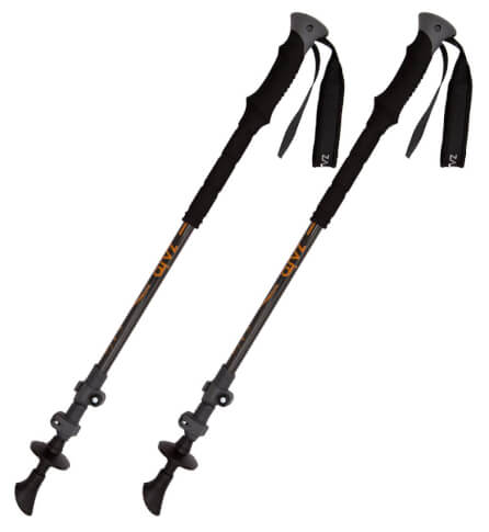 Lekkie kijki trekkingowe Trekking Poles Carbon Zajo black