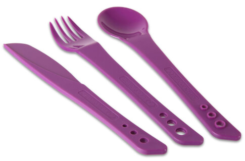 Sztućce turystyczne Ellipse Camping Cutlery Set fioletowe Lifeventure