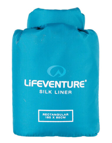 Najlżejsza jedwabna wkładka Silk Sleeping Bag Liner Lifeventure prostokątna aqua
