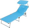 Łóżko plażowe z daszkiem przeciwsłonecznym Malibu Brunner niebieskie