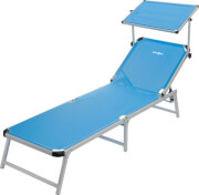 Regulowane łóżko plażowe z daszkiem przeciwsłonecznym Marbella Brunner niebieskie