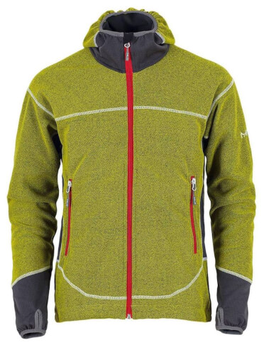 Kurtka polarowa z kapturem męska CHITE Milo dark yellow