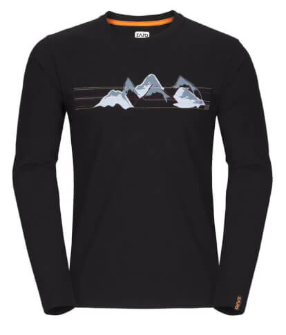Koszulka męska Zajo Bormio T-shirt LS Black Mountains