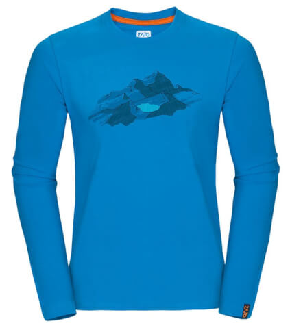 Koszulka męska Zajo Bormio T-shirt LS Blue Jewel Nature
