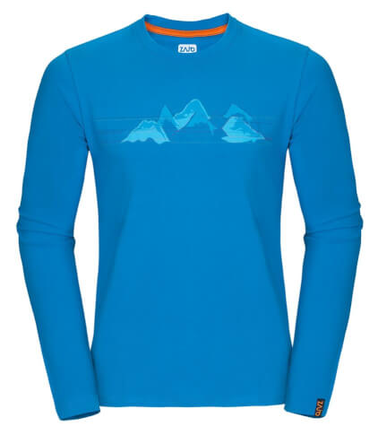 Koszulka męska Zajo Bormio T-shirt LS Blue Jewel Mountains