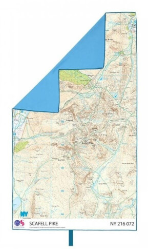 Duży ręcznik szybkoschnący 90x150 SoftFibre Ordnance Survey Map Towel Giant Scafell Pike Lifeventure