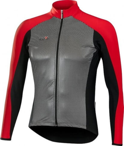Ciepła bluza kolarska SuperRoubaix z wiatroodpornym przodem Gamex Vezuvio czerwona