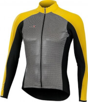 Ciepła bluza kolarska SuperRoubaix z wiatroodpornym przodem Gamex Vezuvio żółta