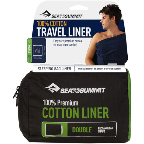 Prześcieradło do śpiwora Premium Cotton Rectangular Standard zielone Sea to Summit