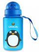 Bidon dziecięcy ze słomką 400 ml niebieski pingwin LittleLife