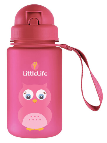 Bidon dziecięcy ze słomką 400 ml różowa sowa LittleLife