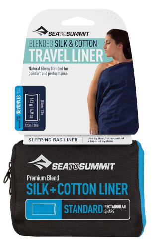 Prześcieradło Silk Cotton Liner Standard Rectangular granatowe Sea to Summit