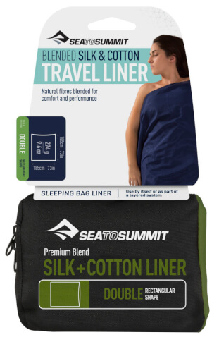 Prześcieradło podwójne Silk Cotton Liner Double extra wide granatowe Sea to Summit