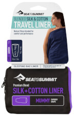 Prześcieradło Silk Cotton Liner Mummy Tapered granatowe Sea to Summit