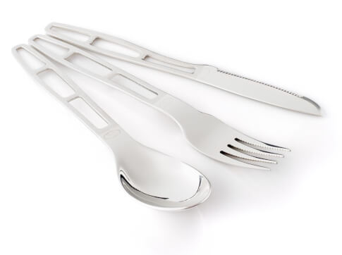 Sztućce turystyczne ze stali nierdzewnej Glacier Stainless 3-piece Cutlery Set GSI Outdoors