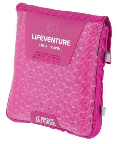 Mały ręcznik szybkoschnący 37x37 SoftFibre Advance Trek Towel Pocket różowy Lifeventure