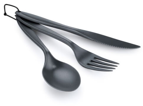 Komplet sztućców na biwak RING CUTLERY SET szary GSI Outdoors