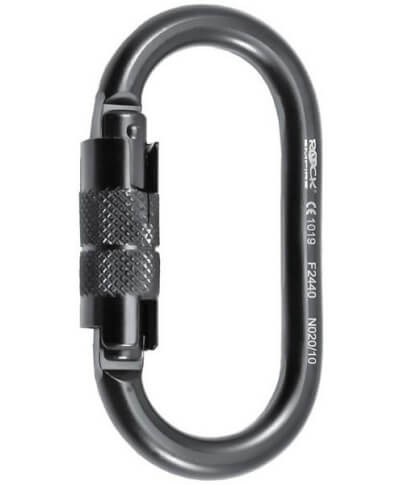 Karabinek stalowy Rock Empire Steel Carabiner O 2T Twist Lock czarny