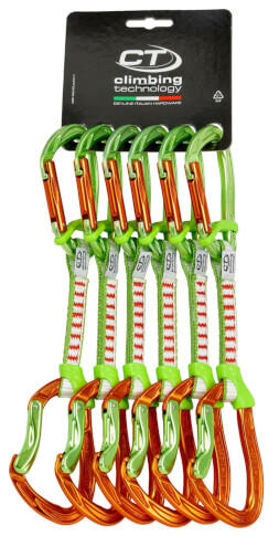 Zestaw ekspresów 12 cm Nimble Fixbar Set DY orange/green Climbing Technology