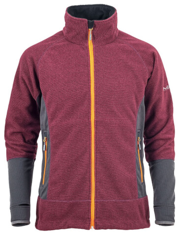 Męska bluza polarowa Yaram Milo burgundy grey