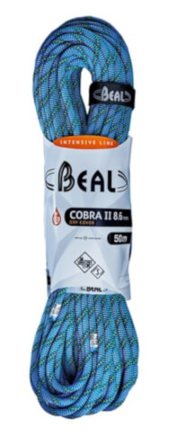 Lina dynamiczna Cobra Unicore 8,6 mm x 50 m Dry Cover Blue Beal