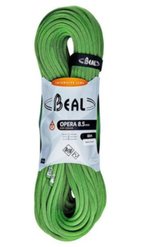 Lina dynamiczna Opera Unicore 8,5 mm x 80 m Dry Cover Green Beal