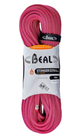 Lina dynamiczna Stinger Unicore 9,4 mm x 70 m Dry Cover Fuchsia Beal