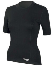 Koszulka damska z krótkim rękawem medium Q-Skin czarna Vezuvio