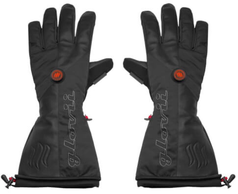 Ogrzewane rękawice narciarskie ze skóry naturalnej czarne Glovii GS9
