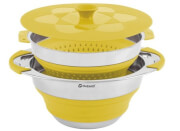 Składana miska z pokrywką i cedzakiem 4,5 l Collaps Pot With Colander Lid Outwell żółta