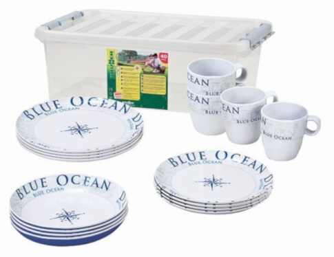 Zestaw obiadowy 16 częściowy Stack Box Blue Ocean Antislip Brunner