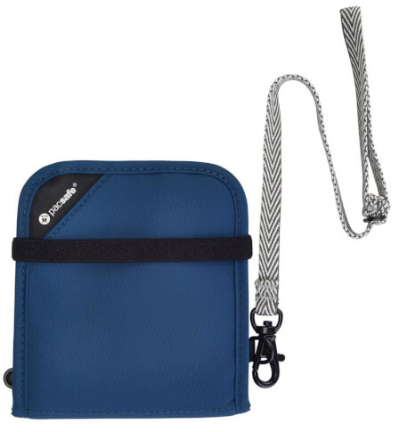 Portfel z ochroną przed kradzieżą Pacsafe RFIDsafe V100 Navy Blue