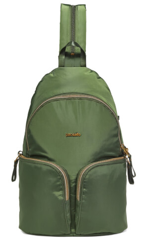 Plecak damski antykradzieżowy Stylesafe sling zielony PacSafe