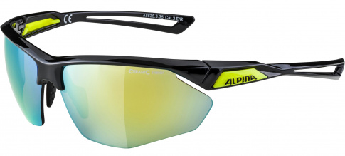 Okulary sportowe Nylos HR Black-Neon Yellow Alpina szkło yellow mirror Cat. 3