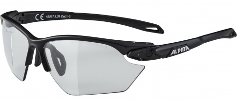 Okulary fotochromowe sportowe Twist Five HR S VL+ Black Matt Alpina szkło black mirror Cat. 1-3 Fogstop