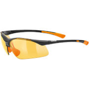 Sportowe okulary półramkowe Uvex Sportstyle 223 czarno pomarańczowe