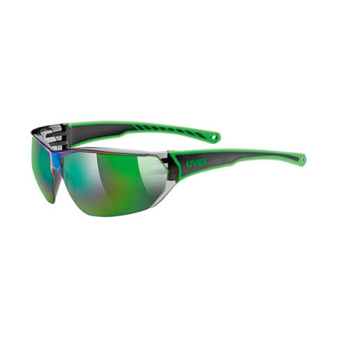 Uniwersalne okulary sportowe Uvex Sportstyle 204 czarno zielone