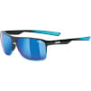 Modne okulary sportowe z polaryzacją Uvex lgl 33 pola czarno niebieskie