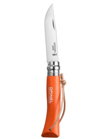 Nóż składany z rzemieniem Inox Pop Tangerine No 07 Opinel