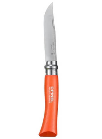 Klasyczny nóż składany Inox Pop Tangerine blister No 07 Opinel