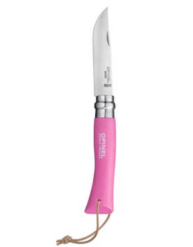 Składany nóż z rzemieniem Inox Pop Fuchsia No 07 Opinel