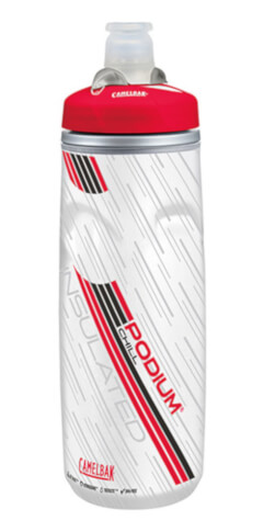 Bidon rowerowy Podium Chill 620 ml z podwójną konstrukcją ścian Camelbak biało czerwony