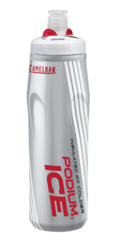 Izolowany bidon rowerowy Podium Ice 620ml Camelbak srebrno czerwony