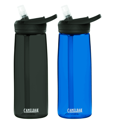 Zestaw dwóch butelek turystycznych Eddy + 750 ml Camelbak niebieska i czarna