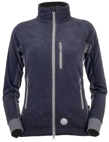 Damski polar Milo Anas Lady czarny Polartec 100 Micro szare zamki